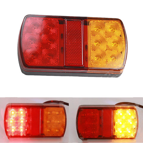 1Pair Waterproof 24 LED Taillights 12V Trailer Truck Lorry Stop Rear Tail Light Auto Car Signal Lamp Caution Indicator Fog Light ► Photo 1/6