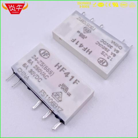 41F HF41F INDUSTRIAL RELAY SUBMINIATURE POWER RELAY HF41F-24-ZS HF41F-12-ZS HF41F-5-ZS HF41F 24V 12V 5V ZS 5PIN ► Photo 1/6