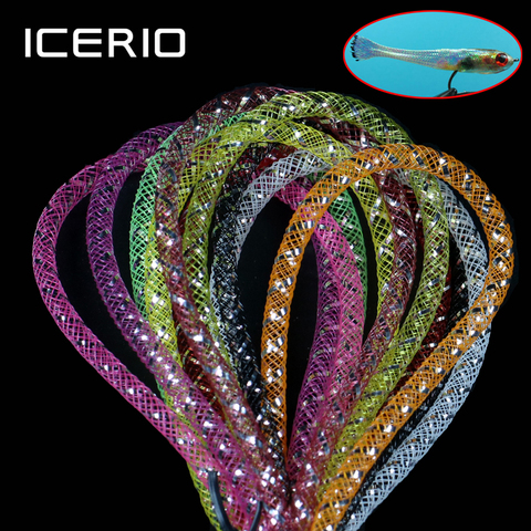 ICERIO 2M/Pack 4mm Multicolor Holographic Tinsel Mylar Mesh Tube Braid Tube Fly Tying  Minnow Body Flash Material ► Photo 1/4