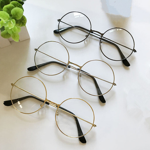 Large Retro Round Reading Glasses Clear Lens Metal Frame Eyewear Optical Spectacles for Men Women Eyeglasses ► Photo 1/6