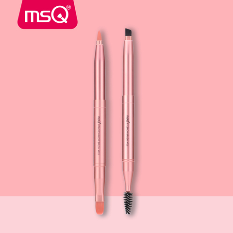 MSQ Single Lips Makeup Brush Eyebrow Comb brushes Double-end Brush portable & Retractable Lip Gloss Brush Pink Cosmetic tools ► Photo 1/5