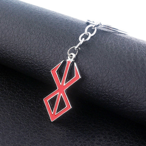 Japan Game Berserk Logo Keychain Guts Sword Red Logo Charms Pendant Key Chains for Women Men Choker Keyring Jewelry ► Photo 1/6