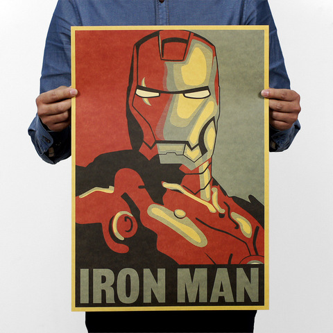 Marvel Hero Iron Man Vintage Kraft Paper Classic Movie Poster Home Decor Art Office School DIY Retro Prints Boys Toy Figures ► Photo 1/6