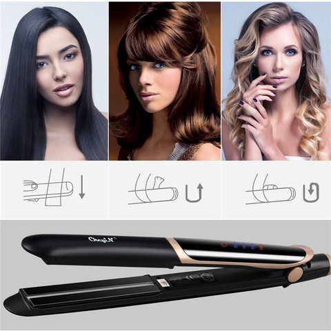 Professional Hair Straightener Curler Hair Flat Iron Negative Ion Infrared Hair Straighting Curling Iron Corrugation Hair Care ► Photo 1/6