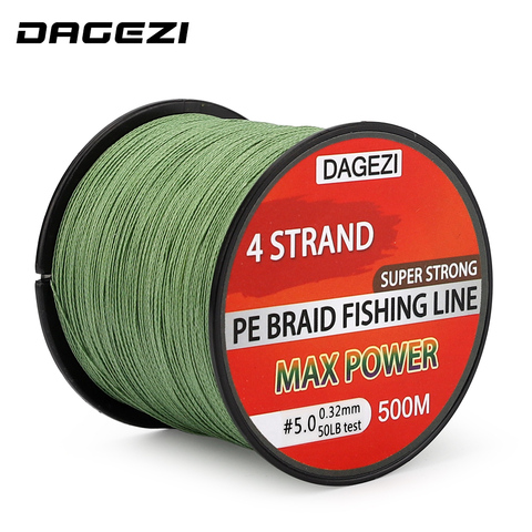 DAGEZI 500m 10-90LB 4 strand braidedfishing lines  Super Strong Multifilament 100% PE Braided Fishing Line ► Photo 1/6