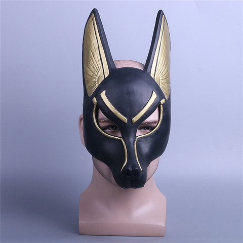 Takerlama Egyptian Anubis Cosplay Face Mask PVC Canis spp Wolf Head Animal   Masquerade Party Halloween Fancy Dress Ball Cosplay ► Photo 1/1