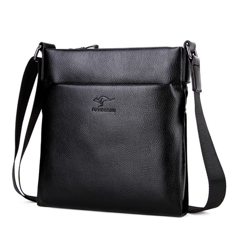 New Brand Solid Soft Leather Men Messenger Bag causal Litchi pattern fashion shoulder bag Mens crossbody Bag male Handbags ► Photo 1/6