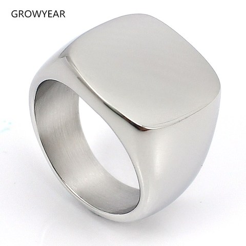 Custom Jewelry Personalized Rings Blank Stainless Steel Women Mens Signet Ring Silver Size 9 10 11 8 7 6 ► Photo 1/6