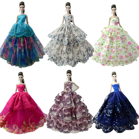 NK One Pcs 2022 Princess Wedding Dress Noble Party Gown For Barbie Doll Fashion Design Outfit Best Gift For Girl' Doll 058A JJ ► Photo 1/4