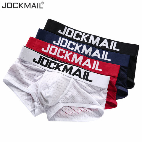 JOCKMAIL New Sexy Men Underwear Boxer Breathable Mesh Male Underpants U convex Men Boxer Mens Trunks Summer men's clothes ► Photo 1/6