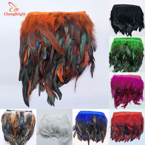 CHENGVRIGHT Wholesale 10 Meter 13-18CM Chicken Rooster Tail Feathers Trims Strip for Wedding Party Clothing Rooster Feather Trim ► Photo 1/6