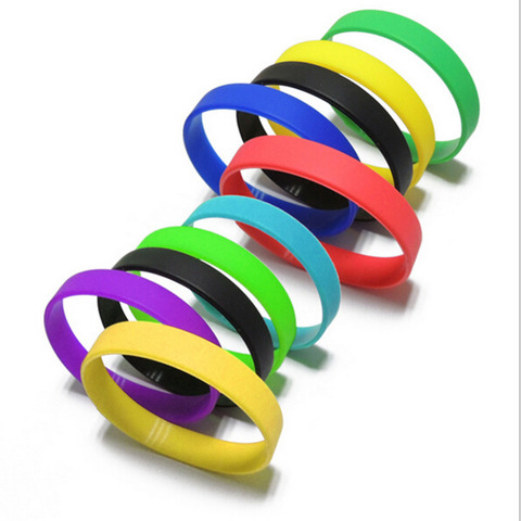 Wholesale Silicone Rubber Wristband Flexible Wrist Band Cuff Bracelet Sports Casual Bangle For Women Men ► Photo 1/6