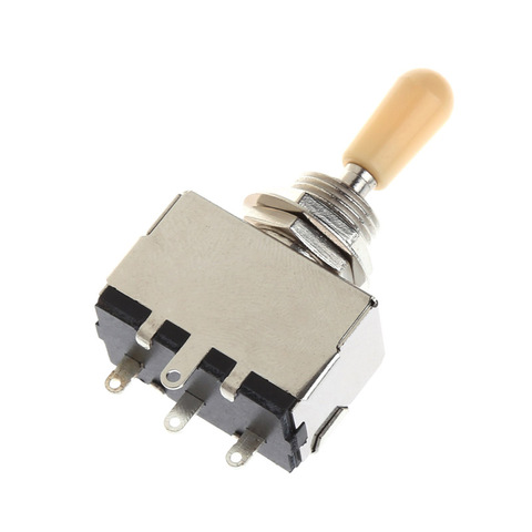 Chrome Box Style 3 Way Closed Toggle Switch For Electric Guitar Cream Knob ► Photo 1/5