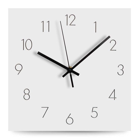 Large Wooden Wall Clock Modern Design Europe Silent Digital Clocks Square MDF Wood Hanging Wall Watch Home Wall Decor 12 Inch ► Photo 1/6