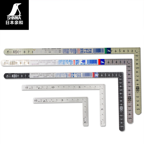 SHINWA Multi-function Woodworking Decoration 90 degree High Precision Curved Measuring Tool Right Angle Ruler Turning Ruler ► Photo 1/6