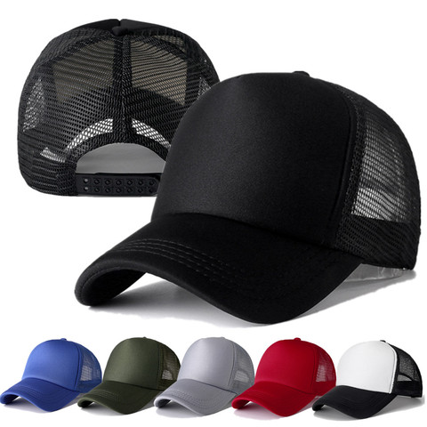 1 PCS Unisex Cap Casual Plain Mesh Baseball Cap Adjustable Snapback Hats  For Women Men Hip Hop Trucker Cap Streetwear Dad Hat - Price history &  Review