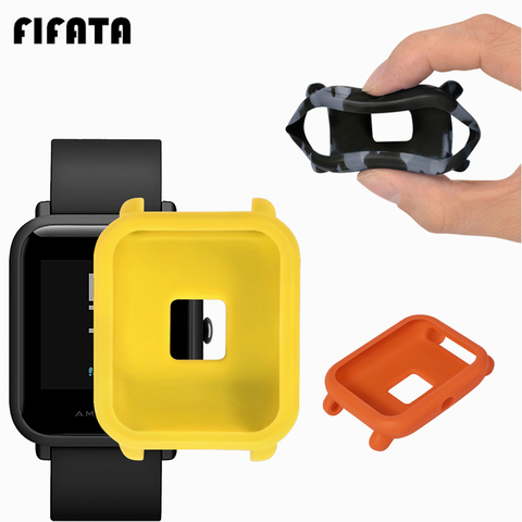 FIFATA Colorful Protective Silicone Soft Case For Huami Amazfit Bip Youth Watch Camouflage Soft TPU Case For Amazfit Watch cases ► Photo 1/6
