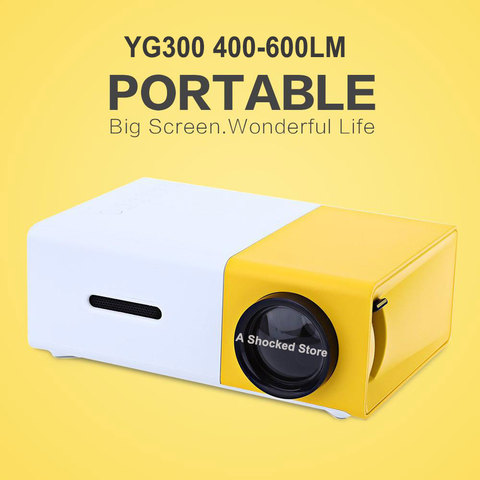 Original YG300 YG310 Upgrade YG200 Portable Projector 500LM 3.5mm 320x240 HDMI USB YG-300 Mini Projector Home YG 300 Projector  ► Photo 1/1
