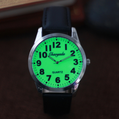 2022 chaoyada simple elderly father mother holiday gifts soft leather strap quartz watches luminous face large digital  clock ► Photo 1/6