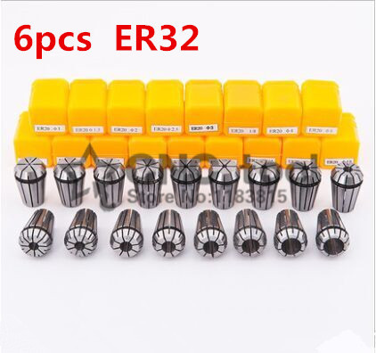 Hot 6pcs/set 6 size ER32 precison spring collet chuck choose from 3mm-20mm For CNC machine lathe accessories ► Photo 1/1