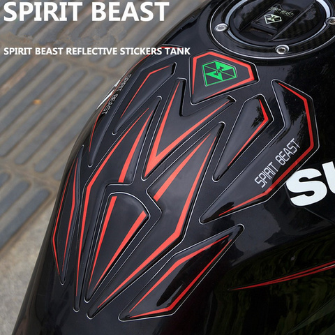 SPIRIT BEAST Reflective 3D Motorcycle Sticker Moto Gas Fuel Tank Protector Pad Cover Decoration Decals for Honda Yamaha etc ► Photo 1/6