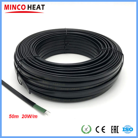 50m Energy Saving Self-regulating Heating Pipe Water Freeze Protecting Heating Cable 20W/m ► Photo 1/6