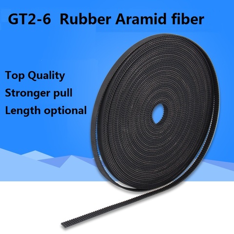 5m/10m//20m/50m/lot GT2-6mm / 10mm open timing belt GT2 belt Rubber Aramid Fiber cut to length for 3D printer wholesale ► Photo 1/1