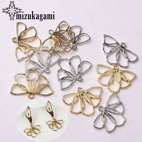 Zinc Alloy Charms Golden  Hollow Flower Shape Charms Connector 6pcs/lot For DIY Fashion Earrings Making Accessories ► Photo 1/6