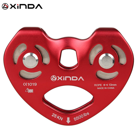 Xinda Professional Mountaineer Rock Climbing Pulley Outdoor High Altitude Traverse Carriage Magnalium Twin Wheels Pulley ► Photo 1/6