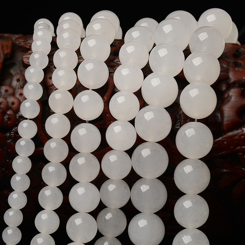 Wholesale 4/6/8/10/12mm Natural White Crystal Quartz Stone Round Beads For Jewelry Making DIY Bracelet Stone Bead ► Photo 1/3