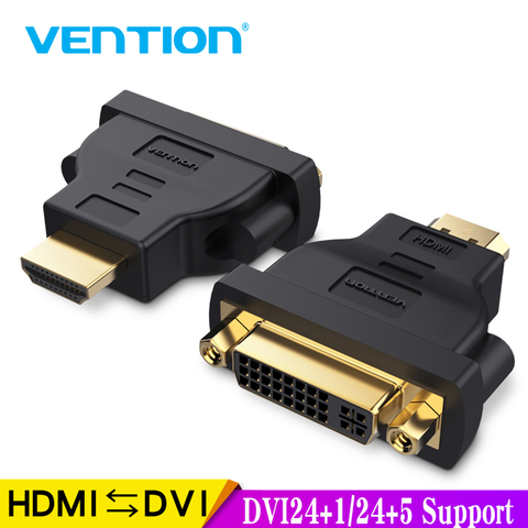 Vention HDMI DVI Adapter 1080P HDTV Converter Male to Female Bi-Directional HDMI to DVI Connector for PC PS3 Projector TV 24+5 ► Photo 1/6