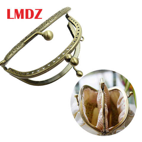 LMDZ 1Pcs 10.5cm Arch Double Clips Purse Frame Double layer DIY Metal Frame Purse for Clutch Coins Bag  Handle Kiss Clasp Lock ► Photo 1/6