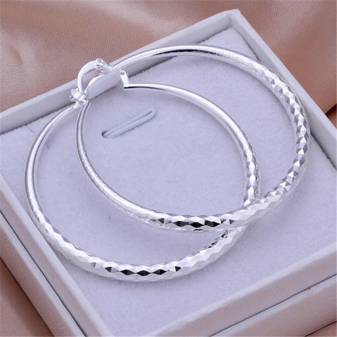 silver color earrings WOMEN lady big cricle round hot selling fashion jewelry direct factory price Christmas gift E291 ► Photo 1/4