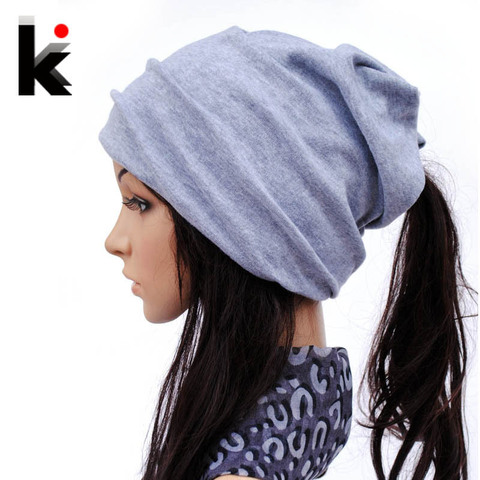 Spring and Autumn beanies muffler scarf dual-use fashion hat cotton cap covering cap turban beanie hats for women ► Photo 1/6