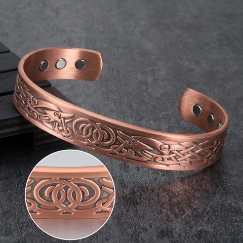 Vinterly Viking Bracelets Bangles for Women Energy Pure Copper Magnetic Bracelet Male Unisex Vintage Adjustable Cuff Bangles ► Photo 1/6