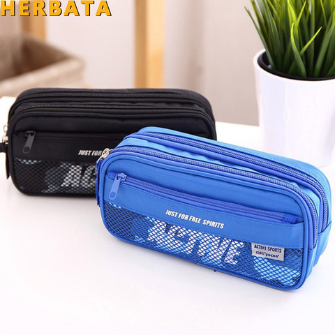 New Boys Large Capacity Oxford Multifunctional Pencil Bag Durable Pencil Case Multi-Layer Children Student School Storage Pouch ► Photo 1/6