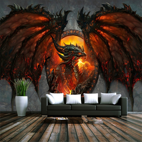 beibehang Custom photo background wallpaper mural painting the living room TV cartoon dragon painting 3D large mural wallpaper ► Photo 1/2