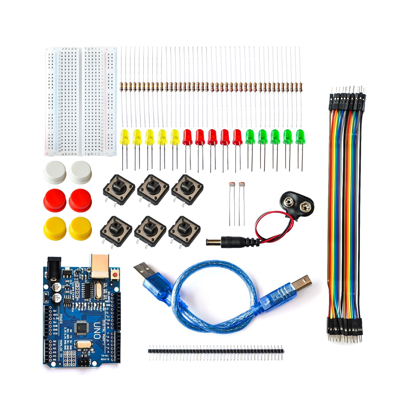 Basic Starter Kit UNO R3 Mini Breadboard LED Jumper Wire Button For Arduino With