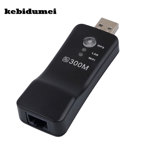 kebidumei Universal TV Network Wifi Adapter 300Mbps Wireless WPS Wi-fi Repeater RJ-45 Network Cable for Samsung LG Sony TV ► Photo 1/1