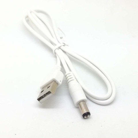 new white PC Laptop USB Male to 5V DC 5.5mm x 2.1mm Barrel Connector Power Cable charger cable ► Photo 1/4