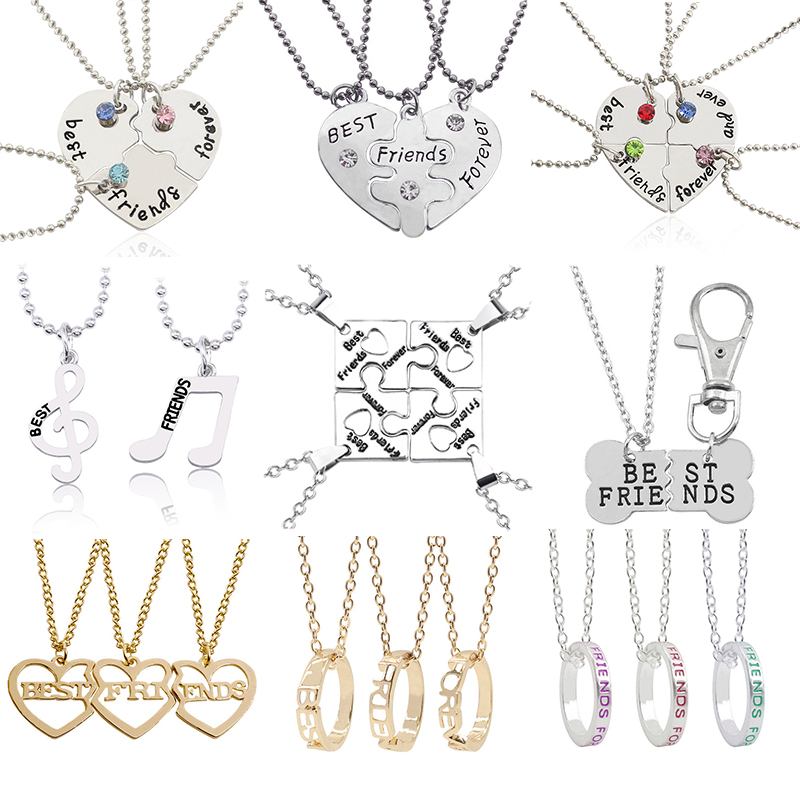 4 best friends forever necklaces