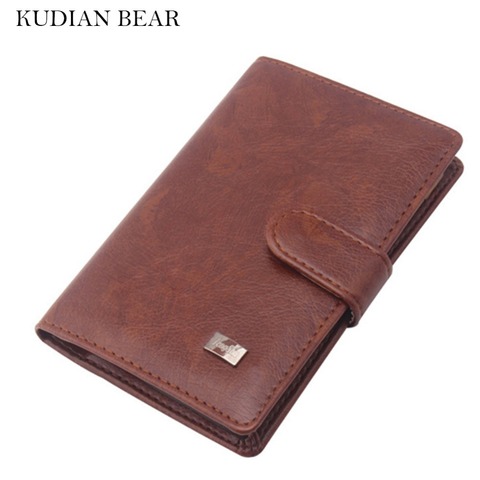 KUDIAN BEAR PU Leather Passport Cover Men Travel Wallet Credit Card Holder Cover Russian Wallet Document Case BIH009 PM49 ► Photo 1/6