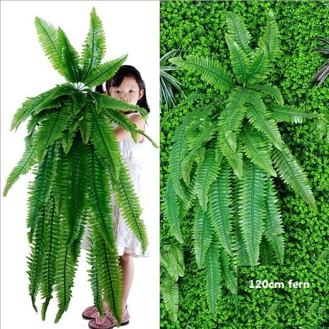 Hanging Plants Artificial Greenery Hanging Fern Grass Plants Green Wall Plant Silk Artificial Hedge Plants Large ► Photo 1/5