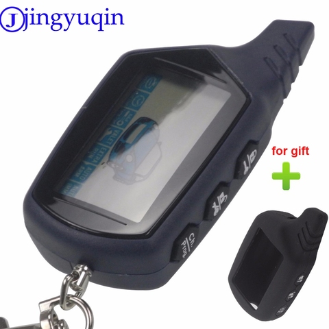 jingyuqin + Silicone Gift Starline B9 LCD Remote Controller For Two Way Car Alarm Starline B9 Twage Keychain Russian Version ► Photo 1/5