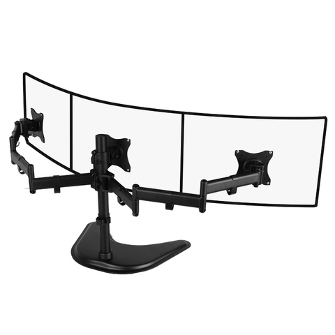 LCD-T070 steel triple monitor 27inch lcd tv table mount three monitor desk support Led bracket lcd holder ► Photo 1/4