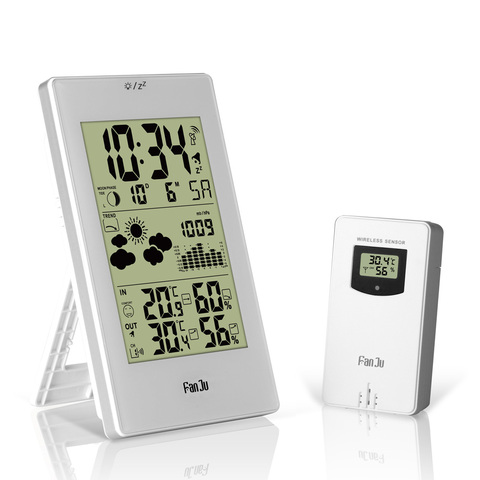 FanJu FJ3352 Weather Station With Barometer Forecast Temperature Humidity Wireless Outdoor Sensor Alarm and Snooze Digital Clock ► Photo 1/6