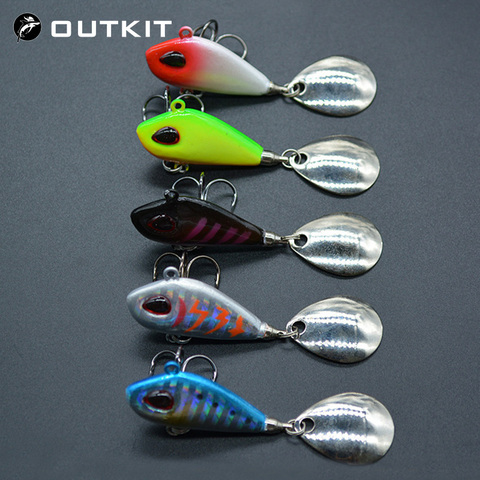 OUTKIT New Metal Mini VIB With Spoon Fishing Lure 6g10g17g25g 2cm Fishing Tackle Pin Crankbait Vibration Spinner Sinking Bait ► Photo 1/6