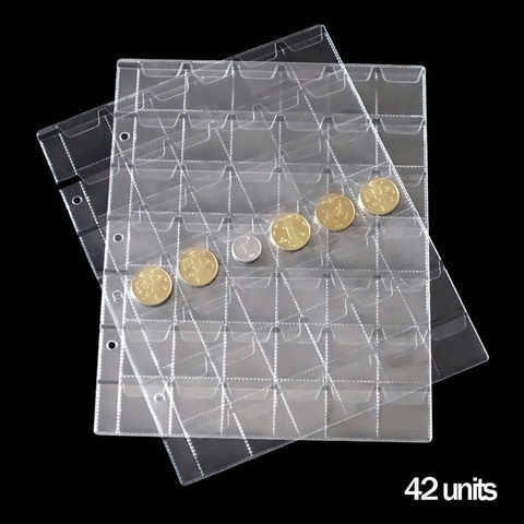 New10 PCS/Lot 42 pieces/sheet PVC sheets for coins album transparent inside pages 252*200mm inners of collection coin holders ► Photo 1/4