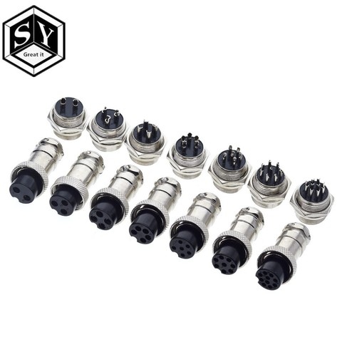 GREAT IT  1set GX16 2/3/4/5/6/7/8/9/10 Pin Male & Female 16mm L70-78 Circular Aviation Socket Plug Wire Panel Connector for diy ► Photo 1/6