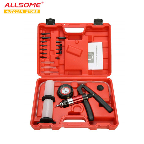 ALLSOME Auto Diagnostic-tool Car Auto Handheld Vacuum Pistol Pump Brake Bleeder Adaptor Fluid Reservoir Oil Tester Tools Kit ► Photo 1/4